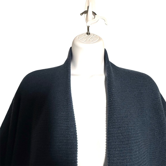 Eileen Fisher Cashmere Long Open Cardigan Sweater Jacket Size XL Dark Teal Blue - Picture 2 of 6